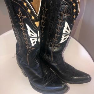 Lucchese black cowboy boots